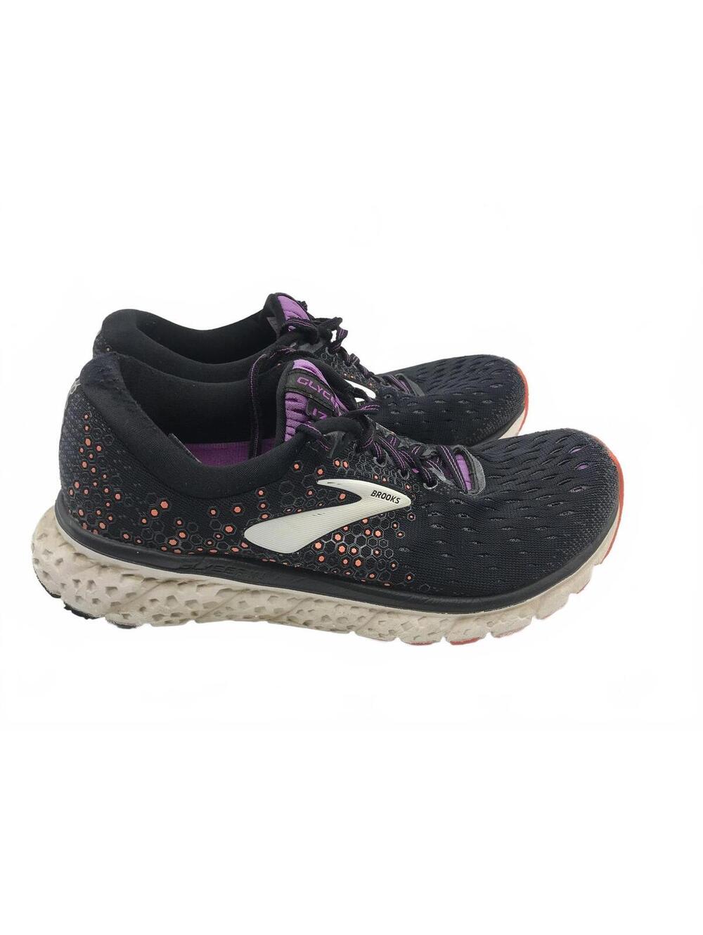 Brooks Glycerin 17 Women Sz 7 B Black Purple Running Shoes 1202832B059